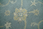5x8 and 9x12 Handmade Classic Vintage Design Blue and Silver Wool Area Rug | TRDCP12158
