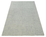 5x8 Ivory and Charcoal Geometrical Pattern Hand Tufted Farmhouse Wool Area Rug