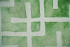 5x8 Ivory and Green Stripes Pattern Hand Tufted Wool Area Rug