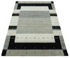 5x8 Ivory, Gray and Black Striped Wool Hand Woven Southwestern Gabbeh Rug | KNT18