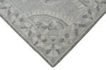 5x8 Silver and Gray Wool Area Rug | Handmade Area rug made with fine wool