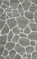 5x8 Handmade Geometrical Design Wool and Viscose Area Rug