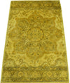 5x8 Gold Handmade Overdyed Wool Area Rug