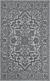 5x8 Silver and Charcoal Traditional Design Wool Area Rug