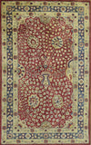 5x8 Red and Gold Handmade Classic Vintage Design Wool Area Rug
