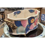 Large Porcelain Tobacco Leaf Footbath Basin with Bronze Ormolu – Gold Glaze - Tobacco Leaf Collection