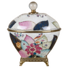 Tobacco Leaf Porcelain Box with Bronze Ormolu  Gold Glazed Accent - Tobacco Leaf Collection