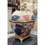 Tobacco Leaf Porcelain Box with Bronze Ormolu  Gold Glazed Accent - Tobacco Leaf Collection