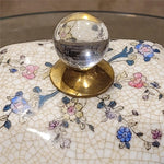 Tobacco Leaf Porcelain Box with Bronze Ormolu  Gold Glazed Accent - Tobacco Leaf Collection