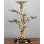 Porcelain and Bronze Tree With Dishes And Birds L339