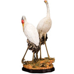 PORCELAIN DOUBLE CRANE WITH BRONZE L342