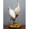 PORCELAIN DOUBLE CRANE WITH BRONZE L342