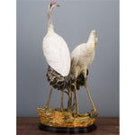 PORCELAIN DOUBLE CRANE WITH BRONZE L342