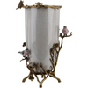 Lovecup Porcelain White Crackle Oval Vase With Bronze Ormolu - White Crackle L408