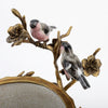 Lovecup Porcelain Oval Basin Bird Figurine With Bronze Ormolu In White Crackle L409