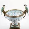 Lovecup Porcelain Vase Double Bird Handle With Bronze Ormolu L410