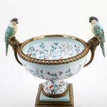 Lovecup Porcelain Vase Double Bird Handle With Bronze Ormolu L410