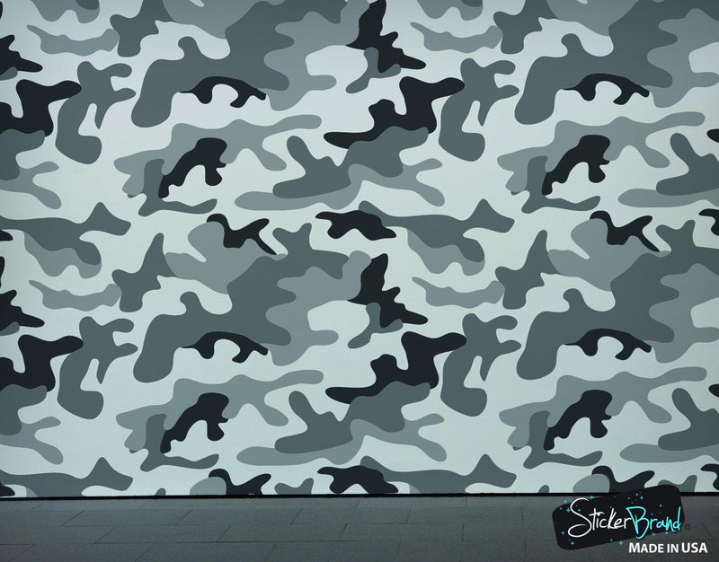 Urban Gray Military Combat Camo Camouflage Wall Mural #6063