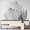 Black and White Lotus Flower Wall Mural #6116