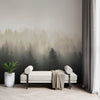 Misty Pine Forest Wall Mural. Peaceful Foggy Morning Scenery. #6122