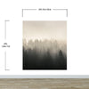 Misty Pine Forest Wall Mural. Peaceful Foggy Morning Scenery. #6122