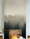 Misty Pine Forest Wall Mural. Peaceful Foggy Morning Scenery. #6122