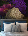 Melancholy Flower Wall Mural. Black background. #6130
