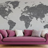 World Map Wall Mural (Grey). #6133