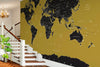 GOLD World Map Wall Mural. #6135