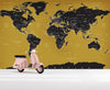 GOLD World Map Wall Mural. #6135