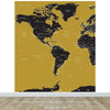 GOLD World Map Wall Mural. #6135