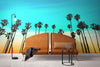 California SoCal Tropical Sunset Palm Trees Large Wall Mural. #6139