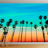 California SoCal Tropical Sunset Palm Trees Large Wall Mural. #6139