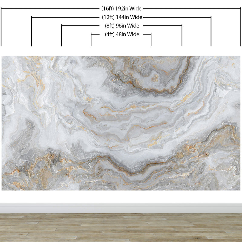 White Marble Stone Granite Slate Peel and Stick Wallpaper | Removable Wall Mural #6180