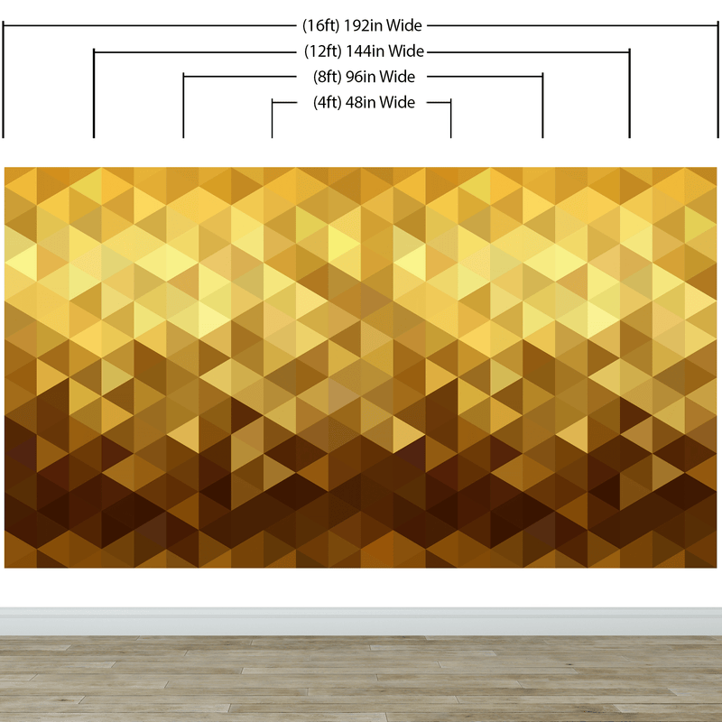 Gold Poly Triangle Geometric Elegant Peel and Stick Wallpaper | Removable Wall Mural #6209