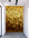 Gold Poly Triangle Geometric Elegant Peel and Stick Wallpaper | Removable Wall Mural #6209