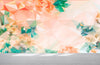 Geometric Pink Flower Pattern Peel and Stick Wallpaper | Removable Wall Mural #6211