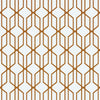 Modern Geometric Shape 3D Hexagon Bronze Lines Peel and Stick Wallpaper | Removable Wall Mural #6213