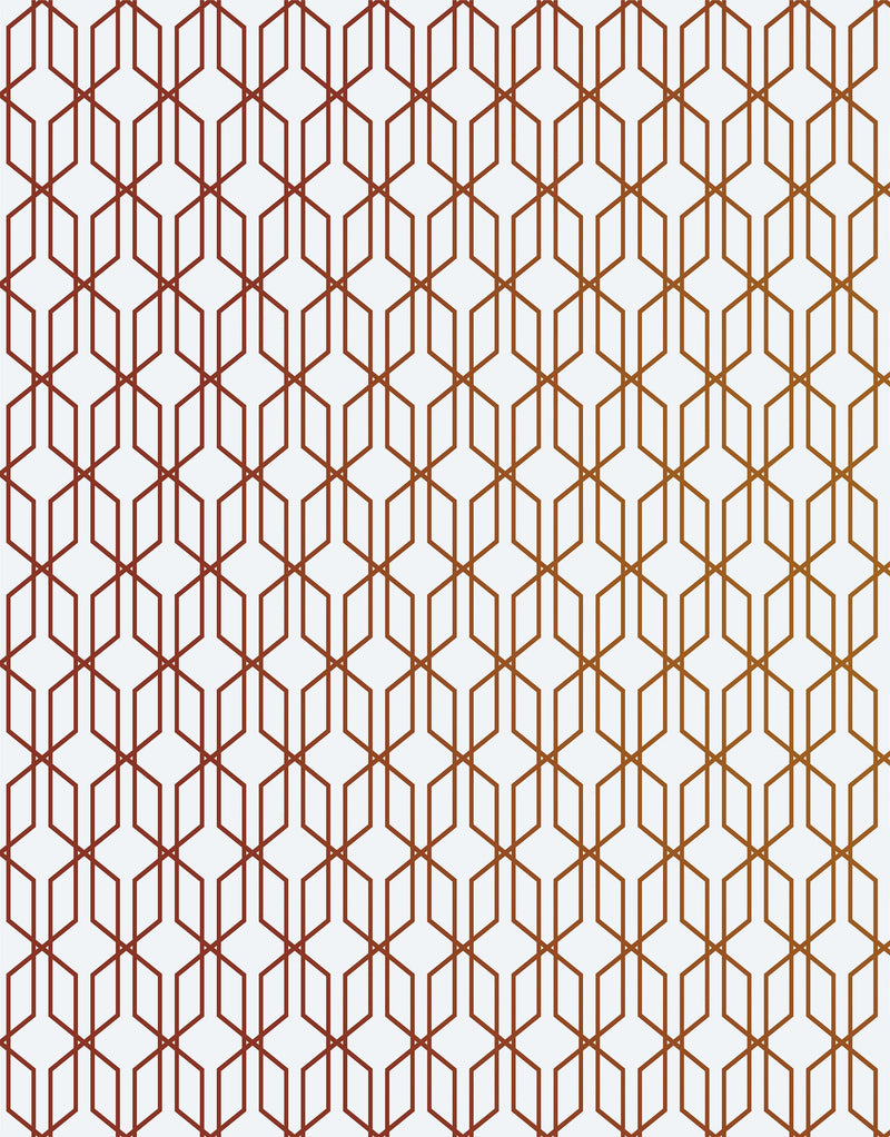 Modern Geometric Shape 3D Hexagon Bronze Lines Peel and Stick Wallpaper | Removable Wall Mural #6213