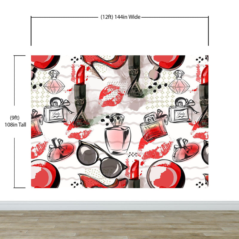 Fashion Cosmetic Make-up Peel and Stick Wallpaper | Removable Wall Mural #6214