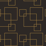 Dark Brown and Gold Square Geometric Pattern Peel and Stick Wallpaper | Removable Wall Mural #6215