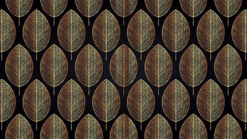 Gold Leave Autumn Pattern Peel and Stick Wallpaper | Removable Wall Mural #6217