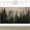 Misty Pine Tree Forest Landscape Wallpaper. Peel and Stick Wall Mural. Self Adhesive Nursery Wall Decor. #6237