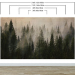 Misty Pine Tree Forest Landscape Wallpaper. Peel and Stick Wall Mural. Self Adhesive Nursery Wall Decor. #6237