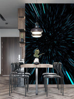 Lightspeed Through Hyperspace Wall Mural. Peel and Sticker Wallpaper. #6286