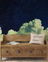 Dreamy Cloudy Night Among the Stars Wall Mural. Abstract Night Sky, Stars and Clouds. Peel and Stick Wallpaper. #6300