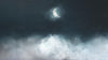 Crescent Moon Shining Over Misty Clouds Wall Mural. Peel and Stick Wallpaper. #6301