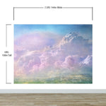 Cloudy Sky View Wall Mural. Abstract Grunge, Scratches and Grainy Design. Peel and Stick Wallpaper. #6326