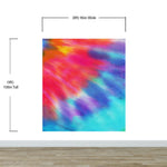 Colorful Tie-Dye Wall Mural Design. Peel and Sticker Wallpaper. #6327