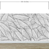 Banana Leaves Wallpaper, Palm Leaves Line Art Pattern Peel and Stick Wall Mural. #6330